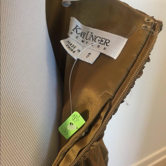 Sz 6 Kay Unger New York Dress Metallic Strapless - Picture 5 of 10